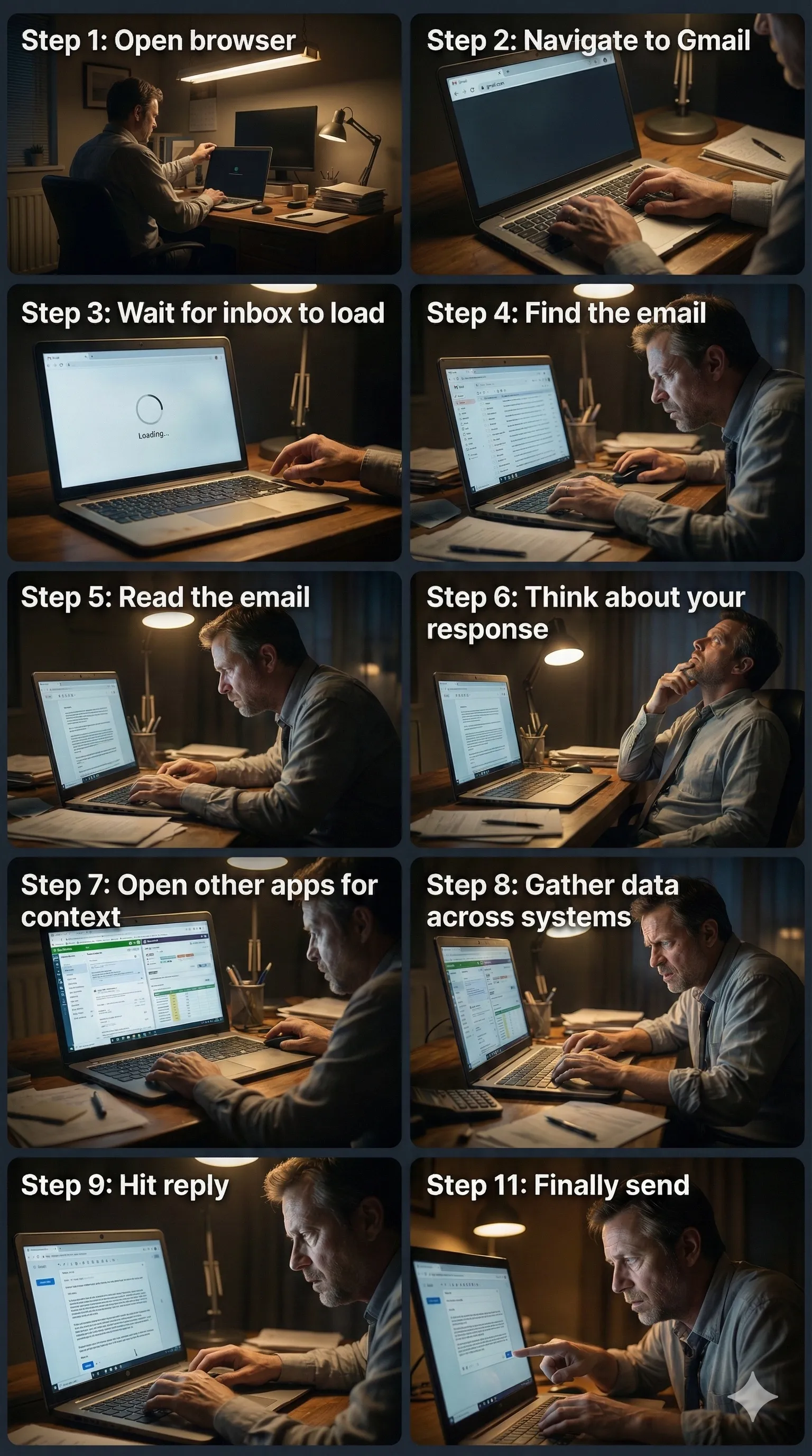Old world email workflow — you doing everything